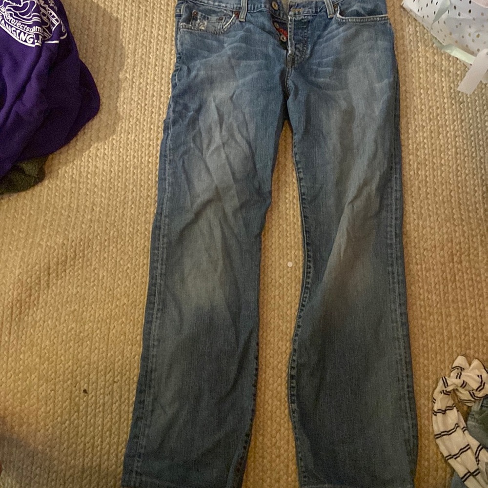 lucky brand low waisted slightly boot cut jeans